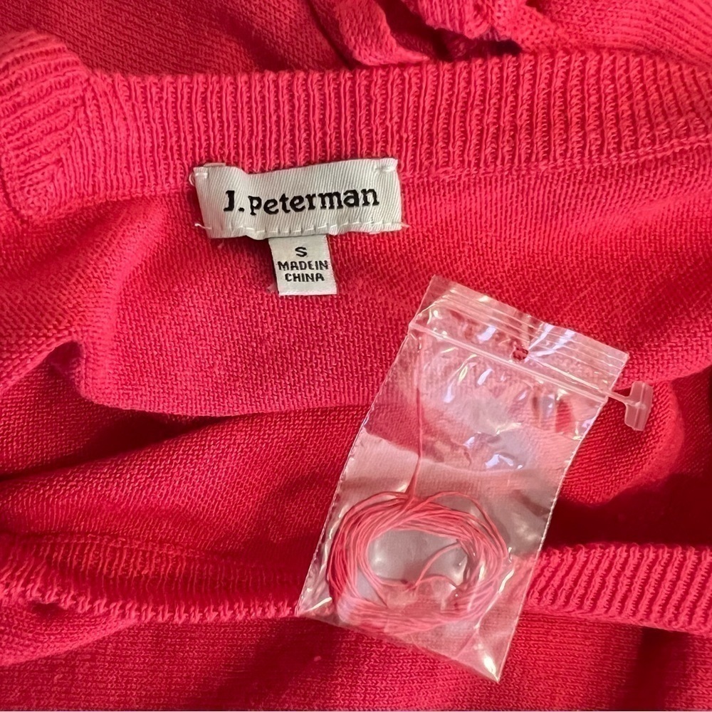 J. Peterman linen blend shift Sweater dress, pink midi length, elbow length, S - Picture 8 of 11